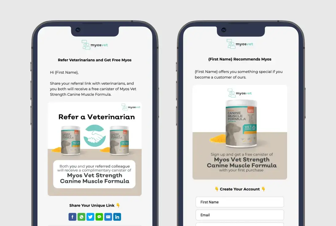 Myos Vet referral program